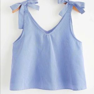 Size S, Blue and White Striped Tank Top